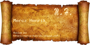 Mercz Henrik névjegykártya